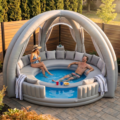 Надуваем басейн Lounge Relax с беседка